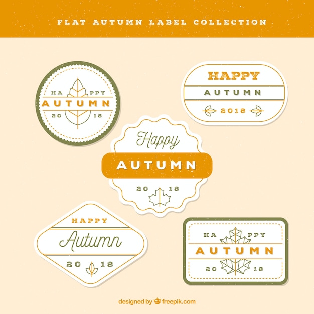 Autumn labels collection with nature