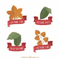 Free vector autumn labels collection