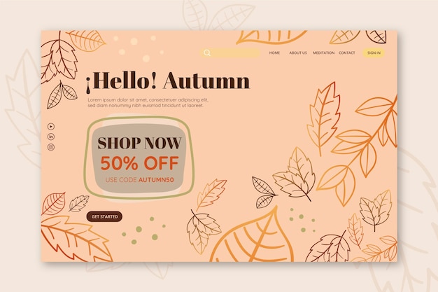 Modello di landing page autunnale