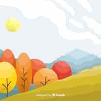 Free vector autumn landscape background flat design