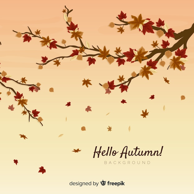 Бесплатное векторное изображение Осенние листья фон плоский дизайн