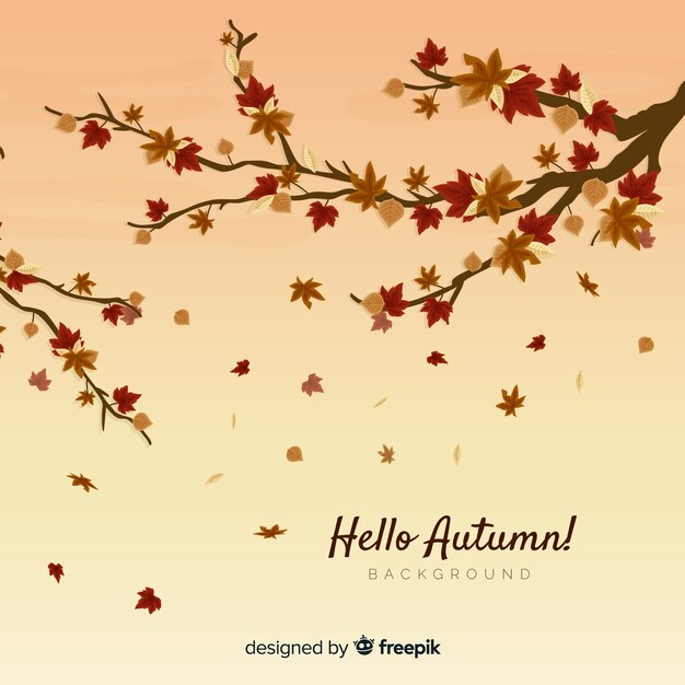 Autumn leaves background flat design