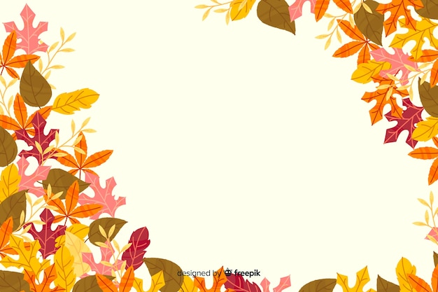 Autumn leaves background flat design