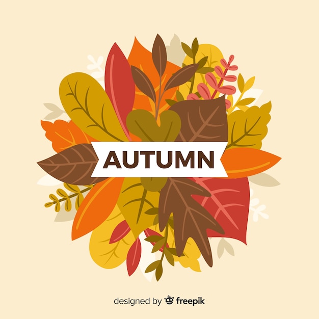 Autumn leaves background flat design