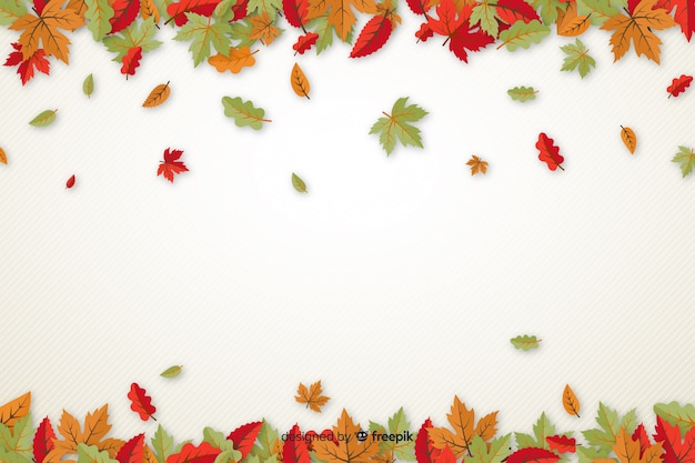 Free vector autumn leaves background flat design