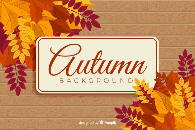 Free vector autumn leaves background flat design