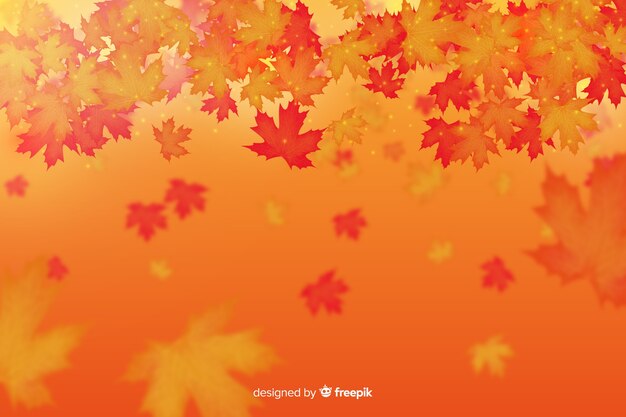 Autumn leaves background realistic style