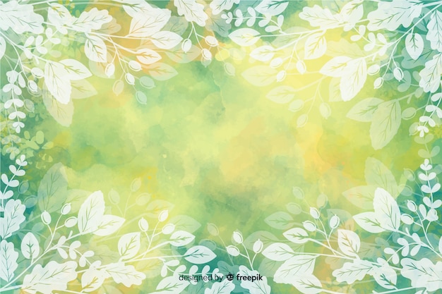 Autumn leaves background watercolor design