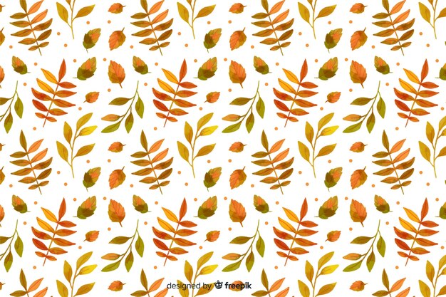 Autumn leaves background watercolor style