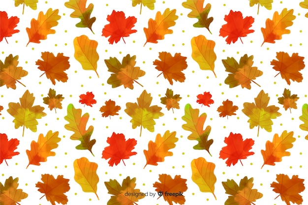 Free vector autumn leaves background watercolor style