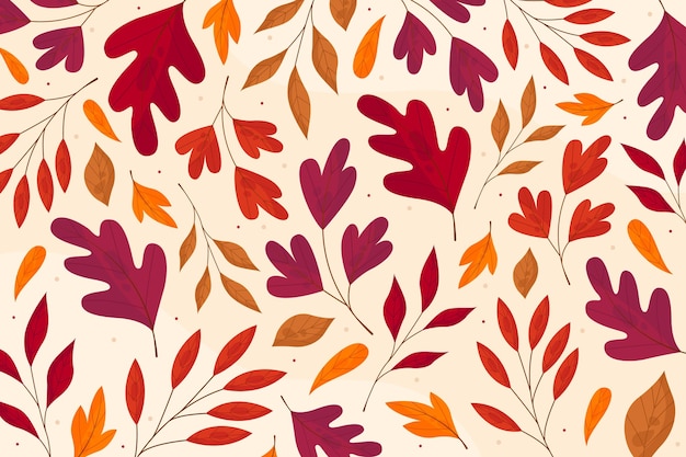 Autumn leaves background Free Vector