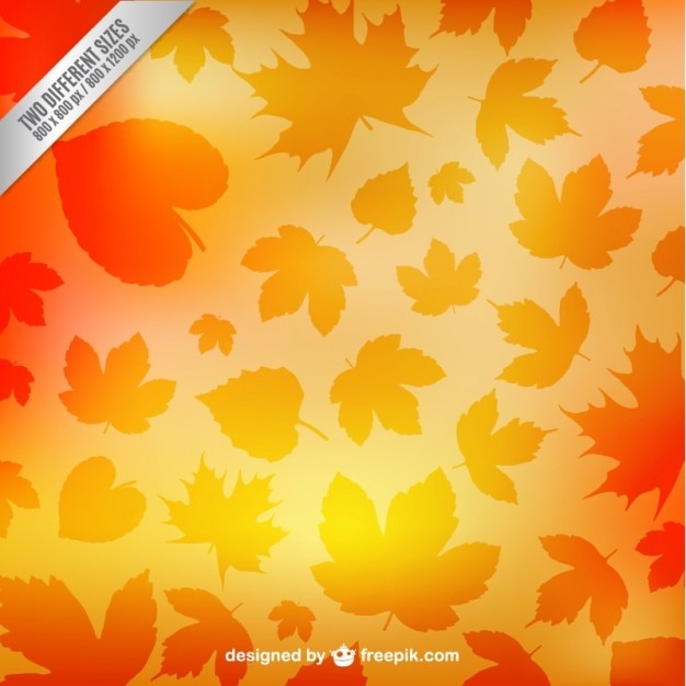 Autumn leaves silhouettes pattern