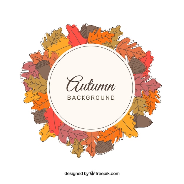 Free vector autumn leaves wreath