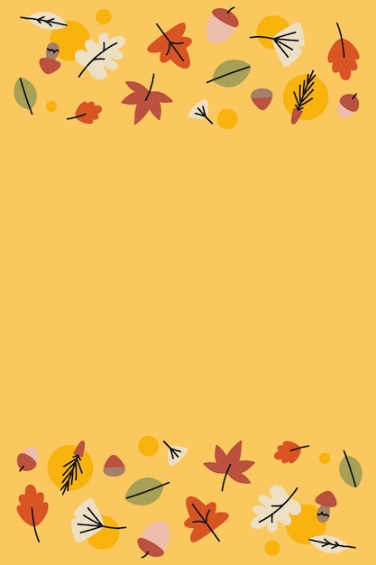 Autumn leaves on yellow