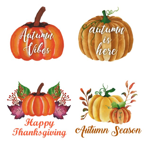 Free Vector autumn logo collection