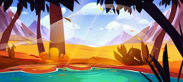 Бесплатное векторное изображение Осенняя гора с озером оранжевый природный ландшафт