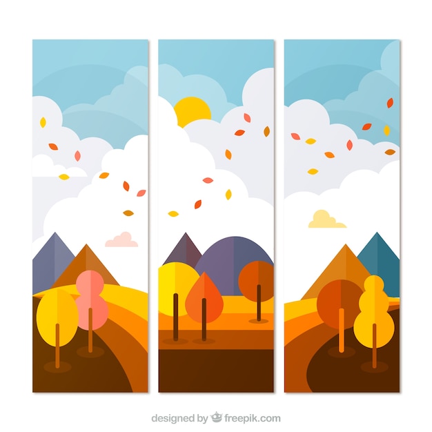 Free vector autumn nature banners