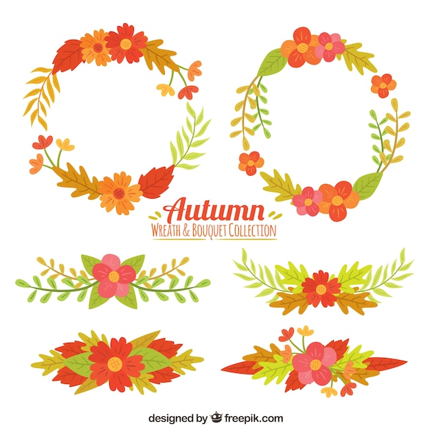 Free vector autumn ornaments collection