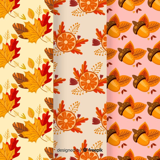 Autumn pattern collection flat design