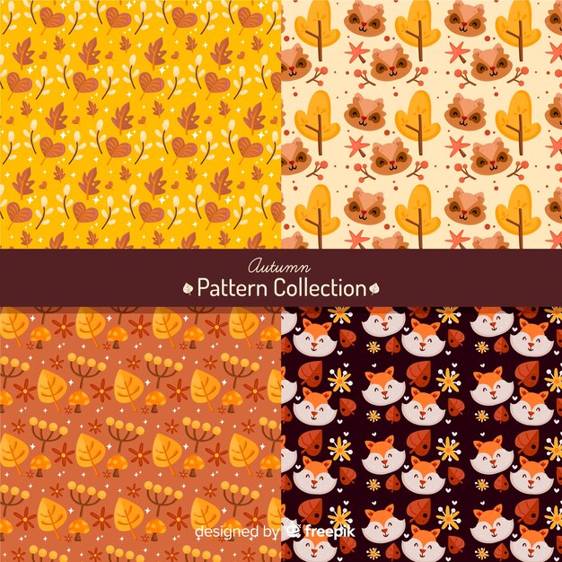 Autumn pattern collection flat style