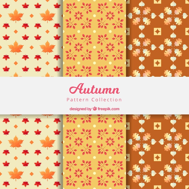 Free vector autumn pattern collection