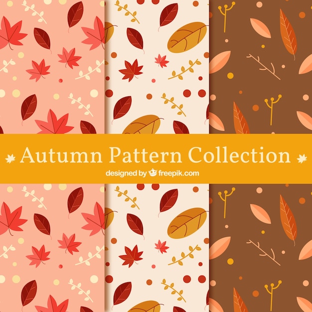 Free vector autumn pattern collection