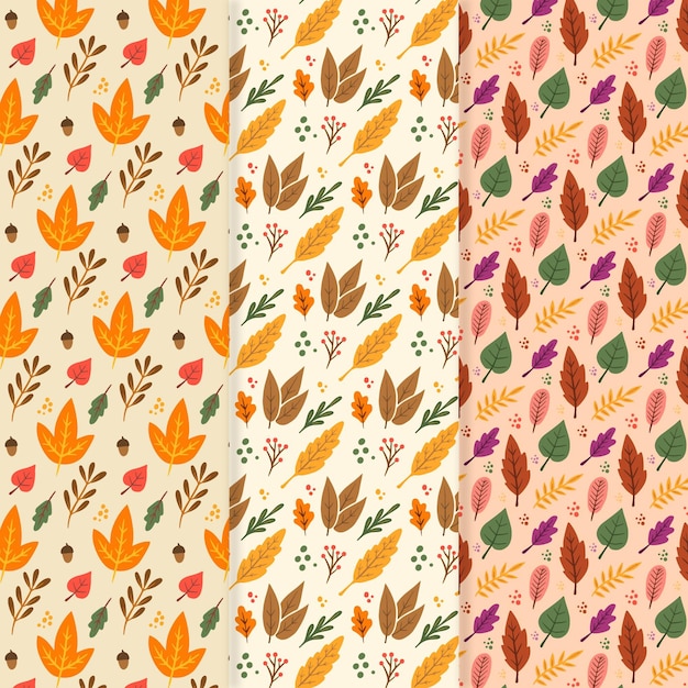 Free vector autumn pattern collection