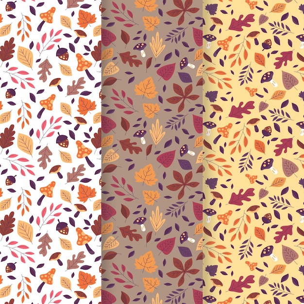 Free vector autumn pattern collection