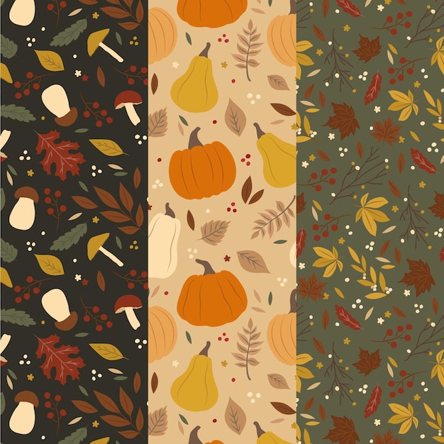 Free vector autumn pattern collection