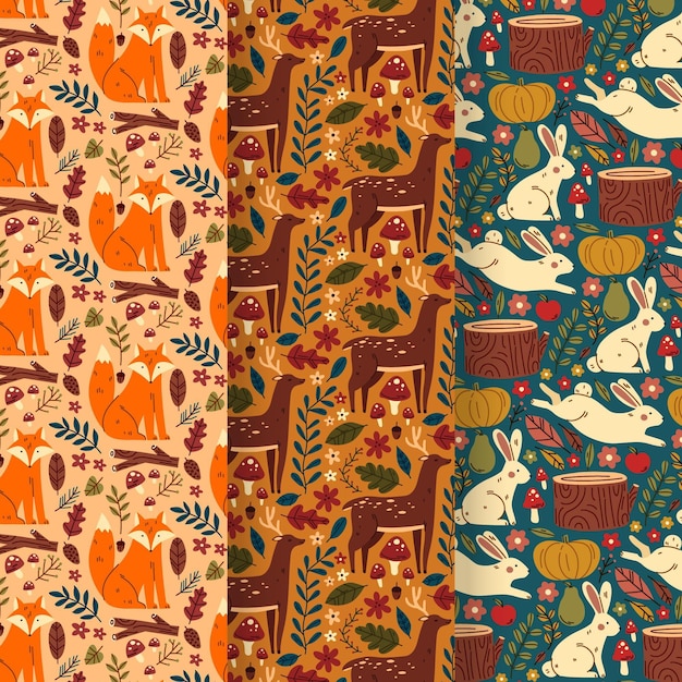 Free vector autumn pattern collection