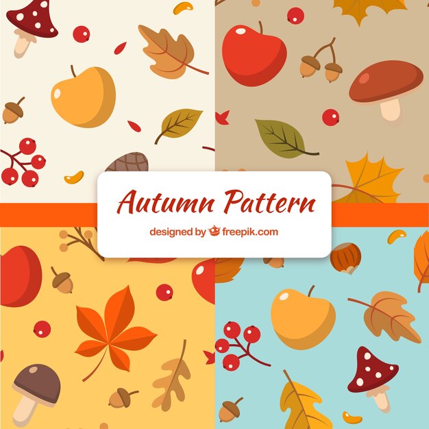 Autumn pattern with flat elements