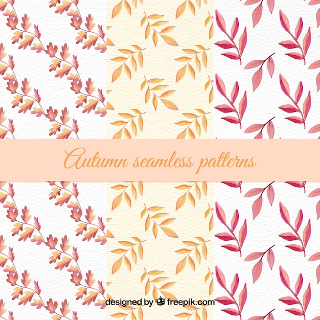 Free vector autumn pattern with leaves