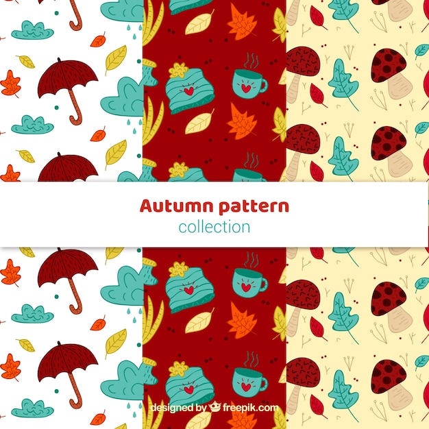要素を持つ秋のパターンのコレクション