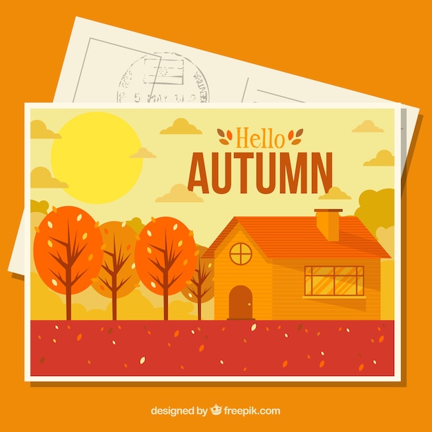 Free vector autumn postcard