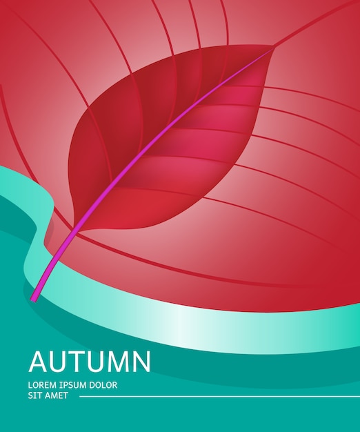 Autumn poster with leaf shape
