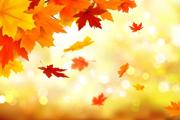 Autumn realistic background theme