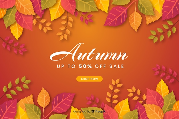Free Vector autumn sale background flat design