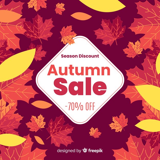 Autumn sale background in flat style