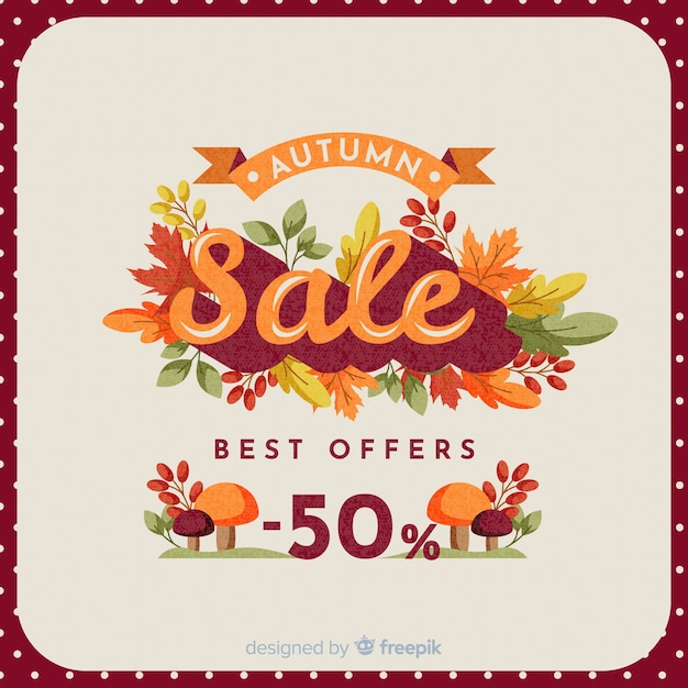 Free vector autumn sale background vintage design