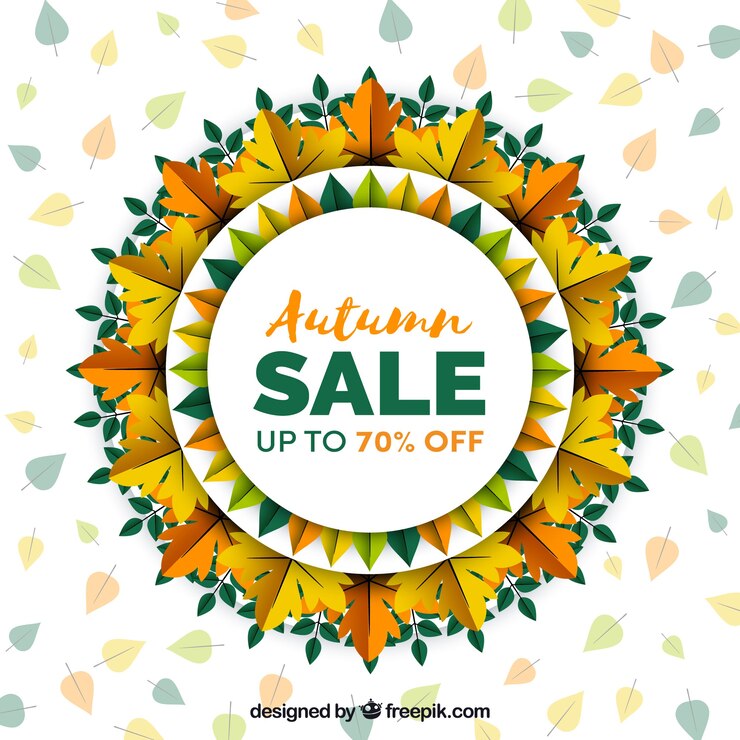 मुफ़्त वेक्टर autumn sale background with colorful leaves