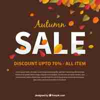 Free vector autumn sale background with leaves