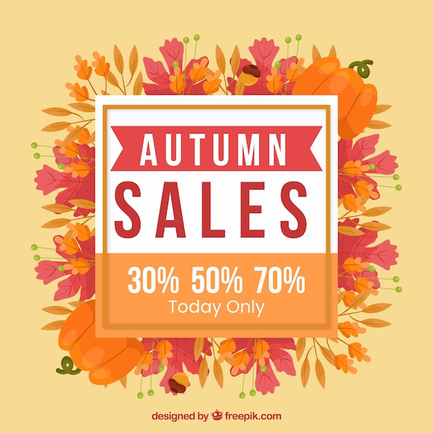 Free vector autumn sale background with leaves