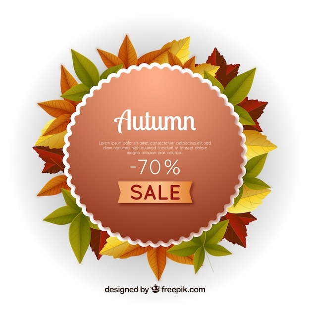 Autumn sale background with leaves