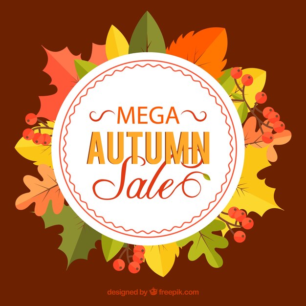 Autumn sale background with leaves