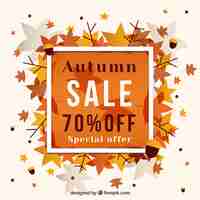 Free vector autumn sale background with leaves