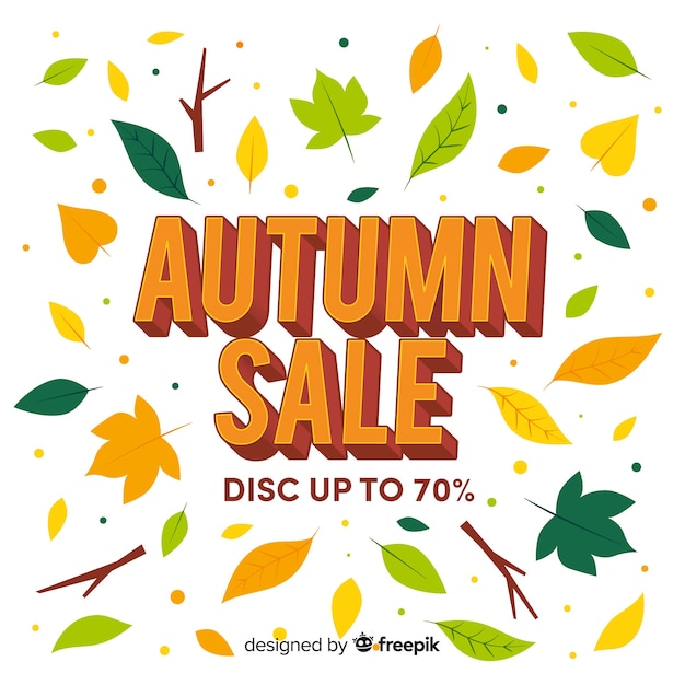 Free vector autumn sale background with leaves