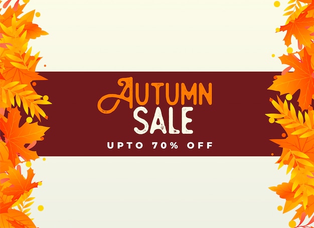 Free vector autumn sale background with orange leaves