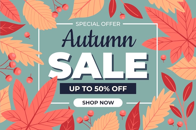 Бесплатное векторное изображение Осенняя распродажа фон