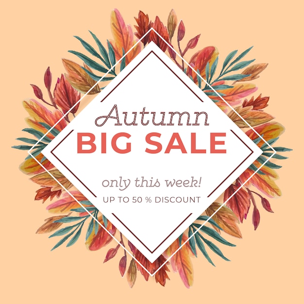 Free vector autumn sale banner