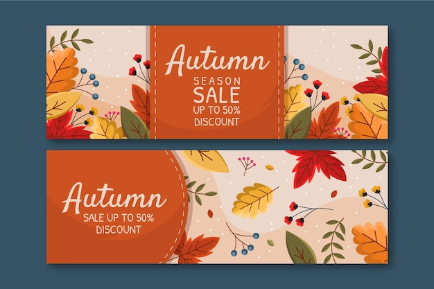 Autumn sale banners set